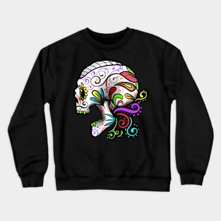 Painted Sugar Skull For Dia De Los Muertos Day Of The Dead Crewneck Sweatshirt